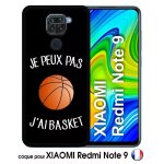 Coque pour xiaomi redmi note 9 - je peux pas j ai basket fond noir - silicone - noir