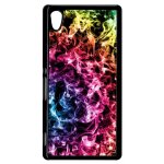 Coque pour xperia m4 aqua - smoke fume arc en ciel - noir