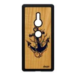 Coque xperia xz2 bois silicone ancre couleur crayon cadeau fete des meres a sony xperia xz2