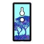 Coque xperia xz2 en silicone arbres zen housse personnalis� peinture bleu design ecolo paysage ecologie ...