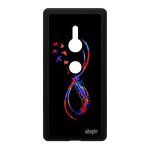 Coque xperia xz2 silicone infini plume eternel case fille swag noir imprim� sony xperia xz2