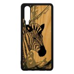 Coque zebre pour huawei p30 bois silicone animaux gel gris cheval homme dessin a