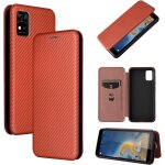 Compatible avec coque zte blade a31, mince flip fibre de carbone [test de chute] antichoc stand fente ...