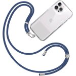 Cordon collier laniere portable [bleu fonc] - sangle accrocher coque cou pour pochette telephone - accessoire ...