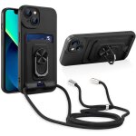 Cordon de coque compatible avec iphone 13, [bquille 360 rotatif] [fentes pour cartes] antichoc rglable ...