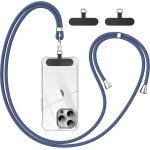 Cordon telephone portable, avec 2 patchs noirs durables, lani�re de t�l�phone portable 1, 6m adjustable, ...