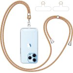 Cordon telephone portable, avec 2 patchs transparent durables, lanire de tlphone portable 1, 6m adjustable, ...