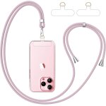 Cordon telephone portable, avec 2 patchs transparent durables, lani�re de t�l�phone portable 1, 6m adjustable, ...