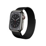 Crong milano steel � bracelet en acier inoxydable pour apple watch 44 / 45 / 46 / 49 mm (noir)