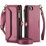Crossbody etui pour iphone se 2020 / 2022 portefeuille etui pour femmes blocage rfid titulaire de la ...