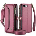 Crossbody etui pour iphone 7 plus / 8 plus fente pour les factures a fermeture eclair etui portefeuille ...
