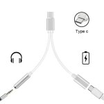 Double adaptateur cable diviseur type c prise jack 3. 5mm chargeur usb - c argent pour t�l�phone smartphone ...
