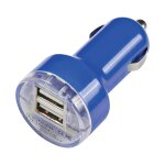 Double chargeur usb voiture allume cigare iphone ipad tablettes samsung sony gps, couleur: bleu