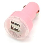 Double chargeur usb voiture allume cigare iphone ipad tablettes samsung sony gps, couleur: rose