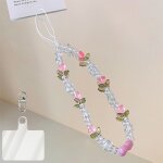 Dragonne pour t�l�phone portable, dragonne el�gante effet cristal transparent design floral - e. f. connection ...