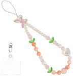 Dragonne pour t�l�phone portable, dragonne el�gante fantaisie effet perle blanche - e. f. connection