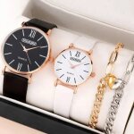 Dsimple - montre a quartz en cuir pour hommes et femmes, ensemble de montres simples pour les amoureux, ... Dsimple - montre a quartz en cuir pour hommes et femmes, ensemble de montres simples pour les amoureux, ...