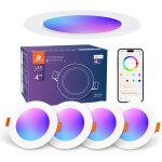 Dusktec spot led encastrable couleurs connecte alexa bluetooth, 220v spot encastr rgb multicolore 68mm ...