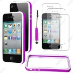 Ebeststar  pour apple iphone 4s, 4 - housse etui coque bumper de protection + mini stylet + 3 film ecran, ...