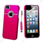 Ebeststar ® pour apple iphone se 5s 5 - housse coque rigide silver - line chrom� + mini stylet, couleur ...