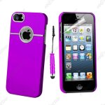 Ebeststar ® pour apple iphone se 5s 5 - housse coque rigide silver - line chrom� + mini stylet, couleur ...