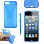 Ebeststar  pour apple iphone se 5s 5 - housse etui coque silicone gel motif x protection souple + stylet, ...