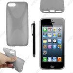 Ebeststar  pour apple iphone se 5s 5 - housse etui coque silicone gel motif x protection souple + stylet, ...