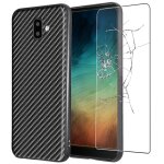 Ebeststar - coque + film en verre tremp� pour samsung galaxy a72 etui vitre motif fibre carbone design, ...