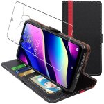 Ebeststar - coque + film vitre en verre tremp wiko view3 (2019) etui portefeuille porte - cartes support ...
