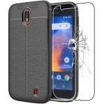 Ebeststar - coque nokia nokia 1 etui tpu souple anti - choc motif cuir anti - d�rapante, noir [dimensions ...