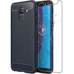 Ebeststar - coque samsung galaxy j6 2018 sm - j600f housse motif fibre carbone luxe flex tpu premium, ...