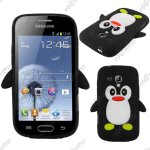 Ebeststar � coque silicone avec motif pingouin pour samsung galaxy trend s7560, couleur noir