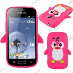 Ebeststar � coque silicone avec motif pingouin pour samsung galaxy trend s7560, couleur rose