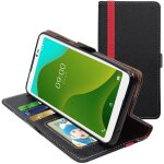 Ebeststar - coque wiko jerry 4 etui portefeuille porte - cartes support stand, noir / rouge [dimensions ...