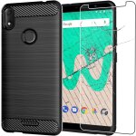 Ebeststar - coque wiko view max housse motif fibre carbone luxe flex tpu premium, noir [dimensions precises ...