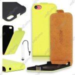 Ebeststar � etui coque housse en pu cuir + 3 film + mini stylet pour apple iphone 5c, couleur jaune