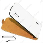 Ebeststar  etui coque housse en pu cuir + 3 film + mini stylet pour lg nexus 4 e960, couleur blanc