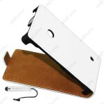 Ebeststar  etui coque housse en pu cuir + 3 film + mini stylet pour nokia lumia 520, couleur blanc