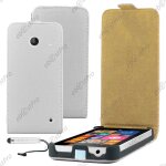 Ebeststar  etui coque housse en pu cuir + 3 film + mini stylet pour nokia lumia 630, couleur blanc