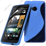 Ebeststar � etui housse coque s - line silicone protection en gel pour htc one m7, couleur bleu [dimensions ...