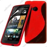 Ebeststar ® etui housse coque s - line silicone protection en gel pour htc one m7, couleur rouge [dimensions ...