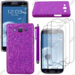 Ebeststar � etui housse coque rigide a paillettes pour samsung galaxy s3 i9300 i9305, couleur violet ...