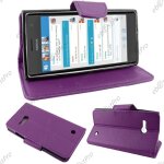 Ebeststar ® etui portefeuille housse protection folio coque pour nokia lumia 735 730 dual, couleur violet ...