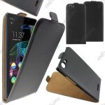 Ebeststar ® etui en pu cuir clapet ultra fine housse coque pour wiko ridge fab 4g, couleur noir + film ...