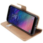 Ebeststar - etui samsung galaxy a6 + 2018 sm - a605f a6 plus coque portefeuille pu cuir, or / dor� [dimensions ...