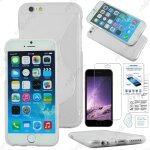 Ebeststar ® film verre tremp� + etui housse coque s - line silicone protection en gel pour apple iphone ...