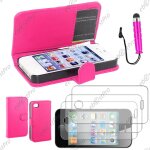Ebeststar  housse coque etui portefeuille folio book livre simili cuir pour apple iphone 4s, 4, couleur ...