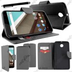 Ebeststar ® housse coque etui portefeuille folio book livre simili cuir pour motorola nexus 6, nexus ...