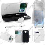 Ebeststar � housse coque etui portefeuille folio book livre simili cuir pour samsung galaxy s3 i9300 ...