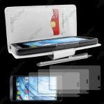 Ebeststar � housse coque etui portefeuille folio book livre simili cuir pour wiko getaway, couleur blanc ...